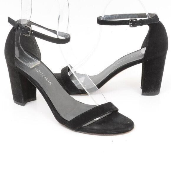 Stuart Weitzman NearlyNude Ankle Strap Sandals Heels Women's 8.5 - Picture 2 of 7